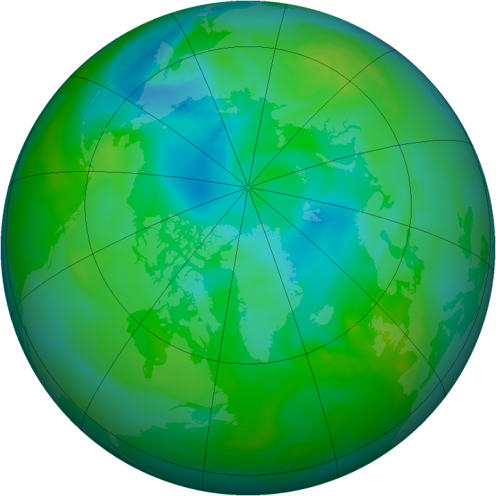Arctic ozone map for 19 August 2006